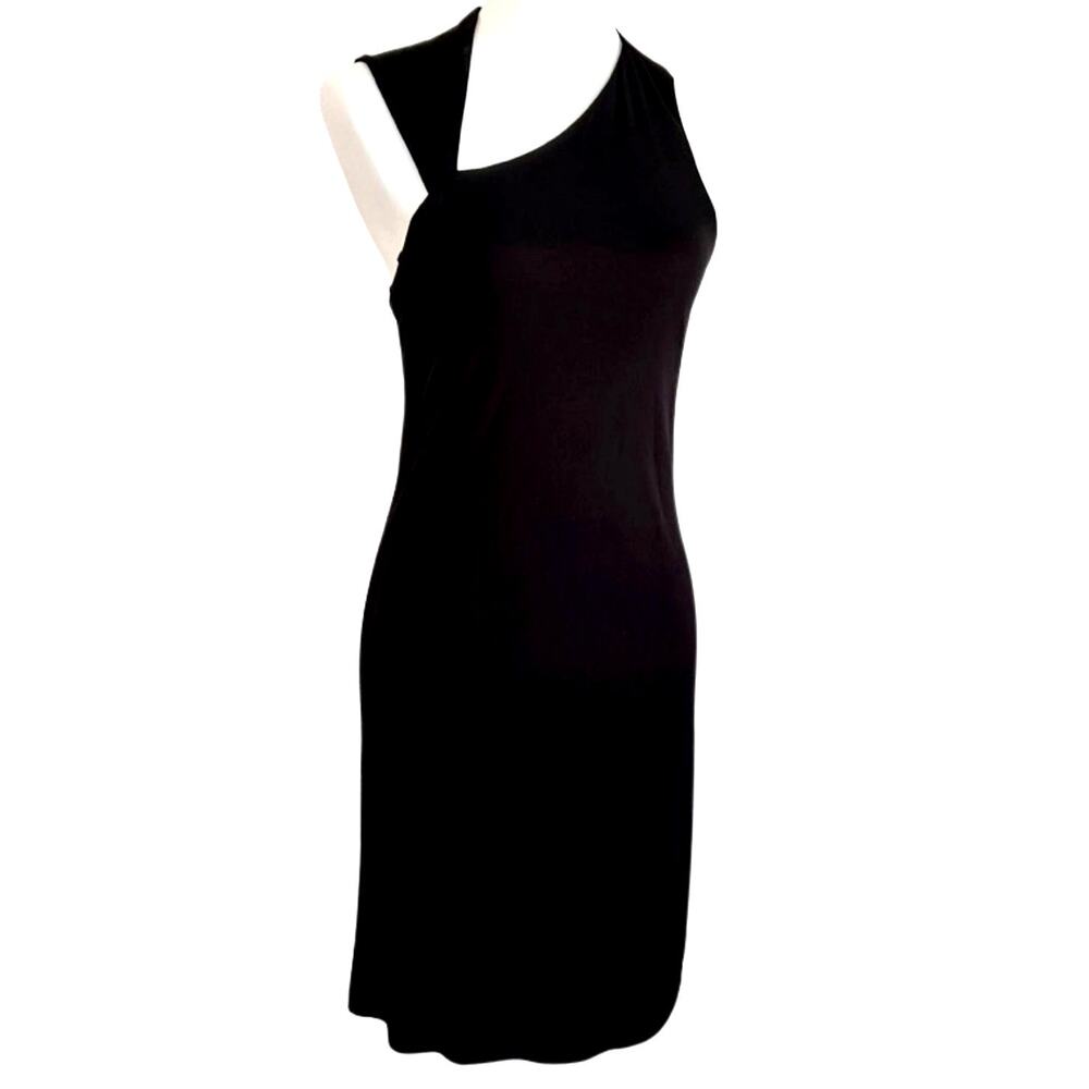 NWT Halston Heritage Black Asymmetric One-Shoulder Dress – Size 2